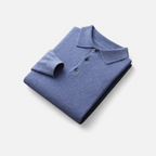 Marcello Men's Merino Wool Blend Long Sleeve Polo Sweater | Luxury Soft Knit Polo Shirt for Men | Smart Casual Everyday Knitwear
