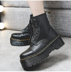 Lyra Women's Platform Mid-Calf Boots | Leather Boots for Women | Everyday Smart Casual Street Style Footwear