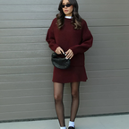 Amelie Women's Matching Knit Sweater & Mini Skirt Set | Cotton Knit Co-Ord Set for Women | Casual Everyday Two-Piece Knitwear