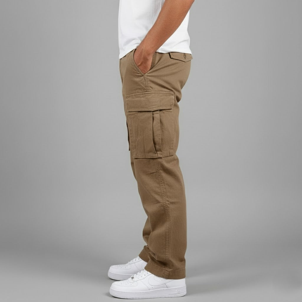 Benjamin Men's Relaxed Fit Cargo Trousers | Streetwear Side Pocket Pants for Men