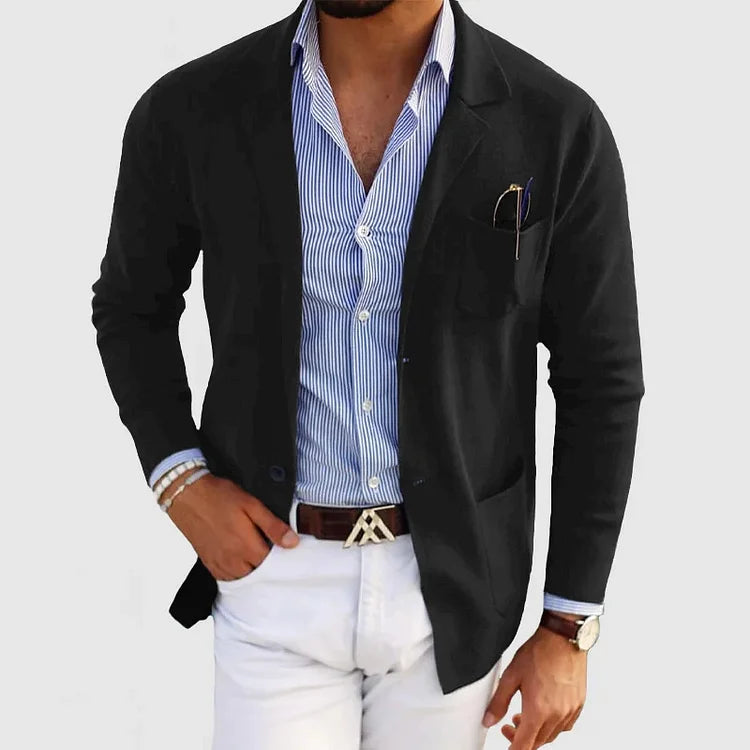 Lucas Men's Elegant Cotton Stretch Blazer | Smart Casual Regular Fit Blazer for Men | Versatile Everyday Office & Weekend Outerwear