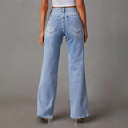 Carrington Women's Wide Leg Jeans | High Waist Tailored Denim | Straight Leg Everyday Jeans