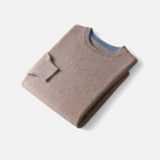 Wise Men's Loose-Fit Cashmere Wool Blend Round Neck Jumper | Relaxed Luxury Knit Jumper for Men | Smart Casual Everyday Winter Knitwear