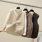 Estelle Women's Wool Blend Button-Up Bodywarmer Gilet | Timeless Elegant Sleeveless Waistcoat for Women | Smart Casual