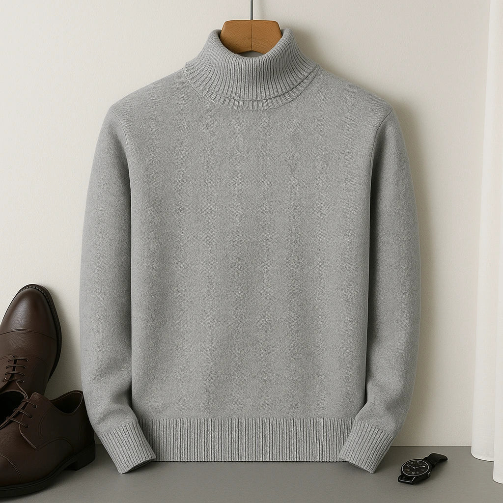 Gauthier Men's Cashmere Blend Turtleneck Sweater | Soft Luxury Roll Neck Jumper for Men