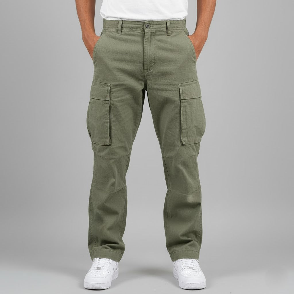 Benjamin Men's Relaxed Fit Cargo Trousers | Streetwear Side Pocket Pants for Men