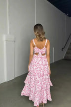 Denise Women's Floral Corset Tiered Maxi Dress | Wedding Guest Summer Dress | Occasion & Evening