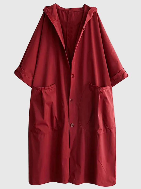 Portia Women's Longline Waterproof Trench Coat | Classic Tailored Hooded Trench Coat for Women | Chic Everyday Smart Casual