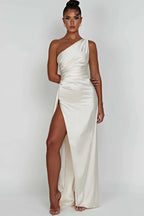 Diana Women's Satin Wrap Maxi Dress | Occasion Wedding Guest Dress | Evening & Smart Casual