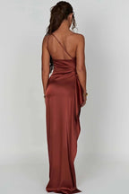 Diana Women's Satin Wrap Maxi Dress | Occasion Wedding Guest Dress | Evening & Smart Casual
