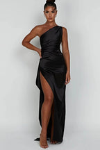 Diana Women's Satin Wrap Maxi Dress | Occasion Wedding Guest Dress | Evening & Smart Casual