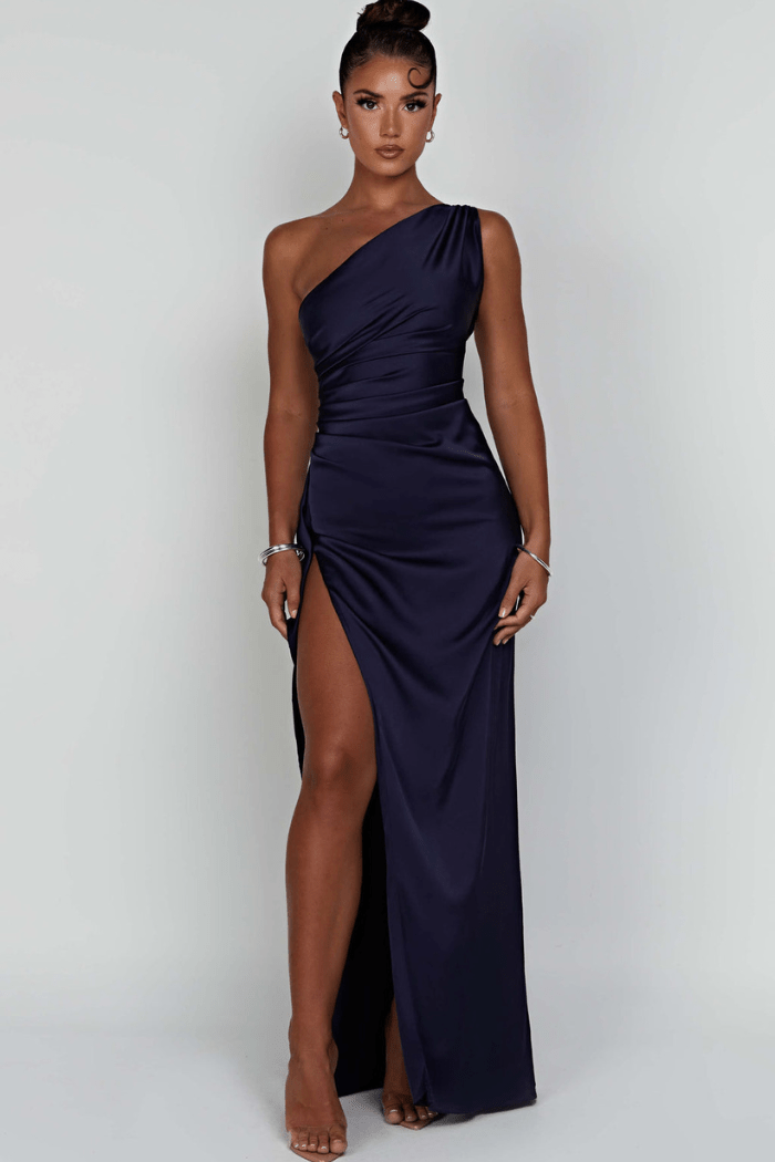 Diana Women's Satin Wrap Maxi Dress | Occasion Wedding Guest Dress | Evening & Smart Casual