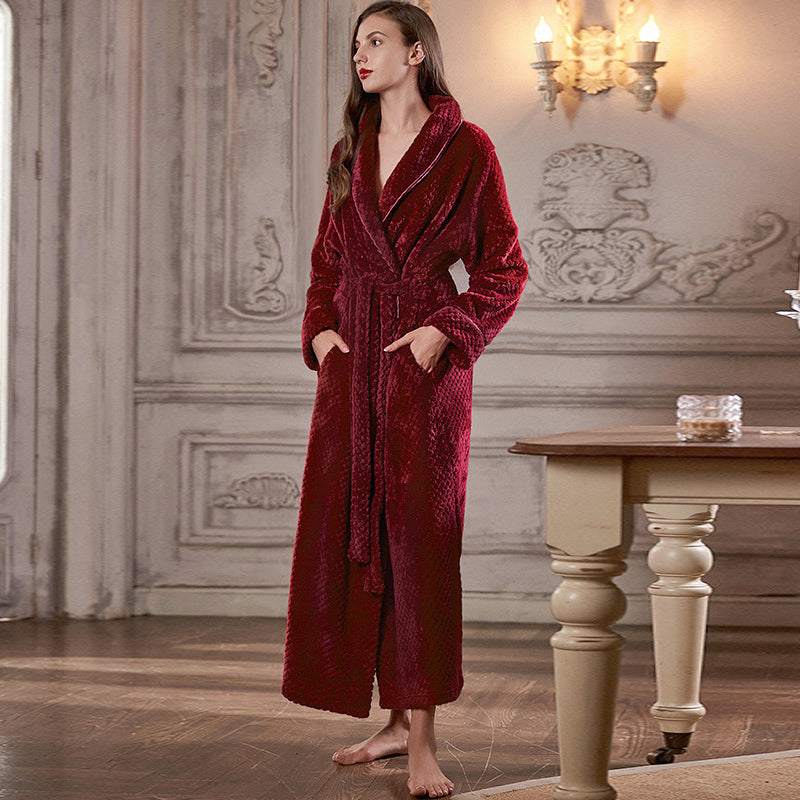 Women's Luxury Flannel Dressing Gown | Thermal Long Bath Robe | Winter Loungewear & Gifting