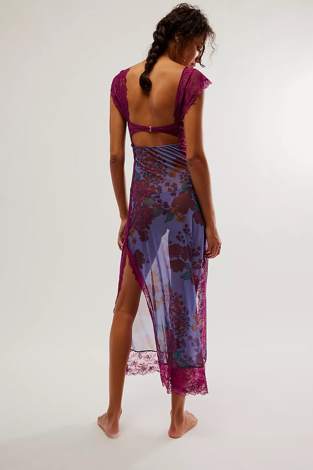 Vivienne Women's Floral Lace Trim Maxi Dress | Boho Slip Cutout Summer Dress | Casual & Evening