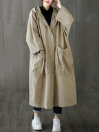 Portia Women's Longline Waterproof Trench Coat | Classic Tailored Hooded Trench Coat for Women | Chic Everyday Smart Casual