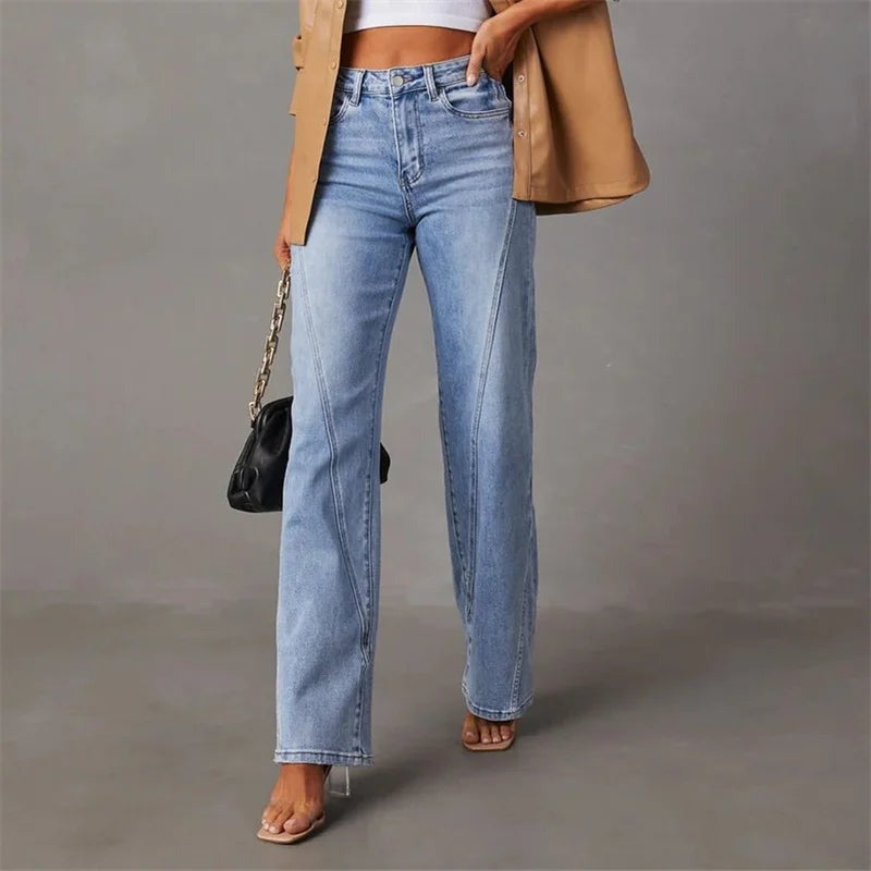Carrington Women's Wide Leg Jeans | High Waist Tailored Denim | Straight Leg Everyday Jeans