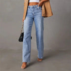 Carrington Women's Wide Leg Jeans | High Waist Tailored Denim | Straight Leg Everyday Jeans