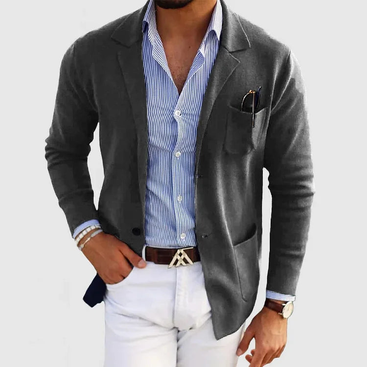 Lucas Men's Elegant Cotton Stretch Blazer | Smart Casual Regular Fit Blazer for Men | Versatile Everyday Office & Weekend Outerwear
