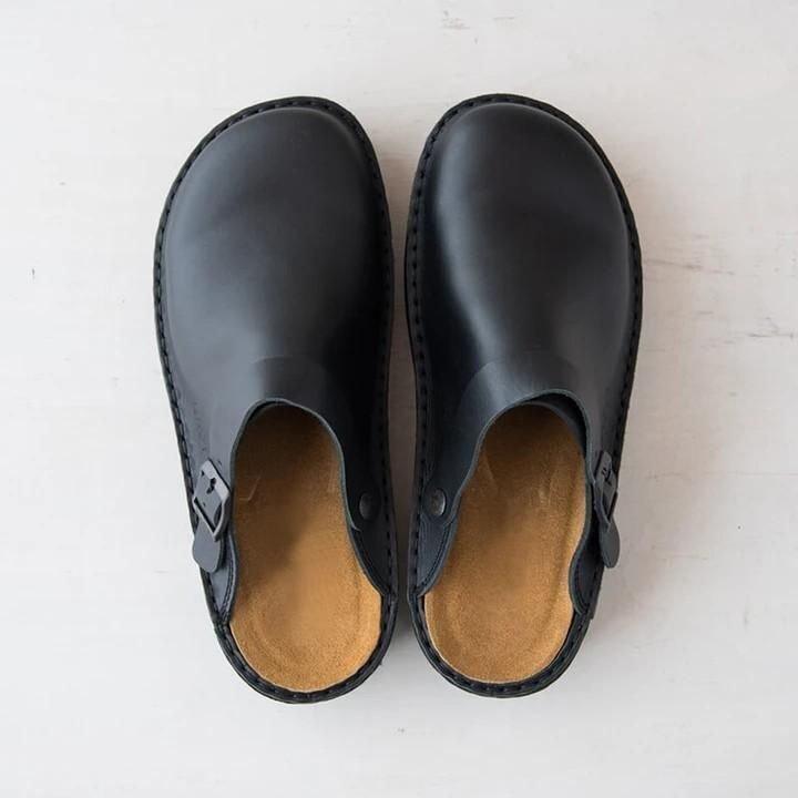 Greer Women's Leather Orthopedic Slippers | Comfort Support Indoor & Outdoor Slippers for Women | Arch Support Slip-On House Shoes