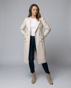 larisse Women's Double-Breasted Wool Cashmere Blend Coat | Tailored Mid-Length Winter Coat for Women | Chic Smart Casual