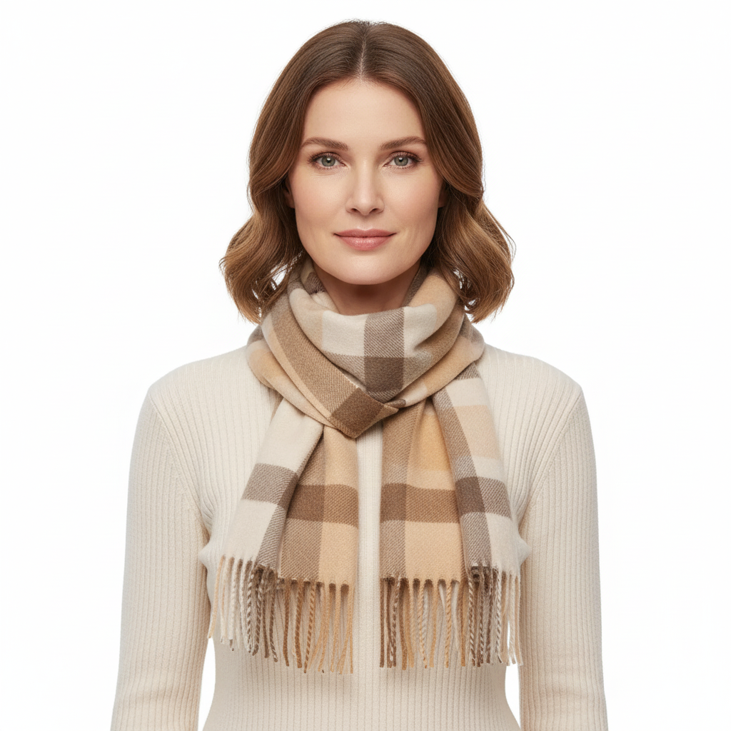 British Classic Wool Scarf – Retro Striped Winter Elegance
