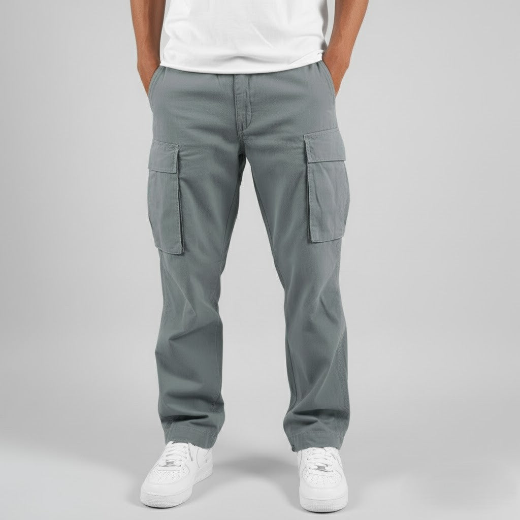 Benjamin Men's Relaxed Fit Cargo Trousers | Streetwear Side Pocket Pants for Men