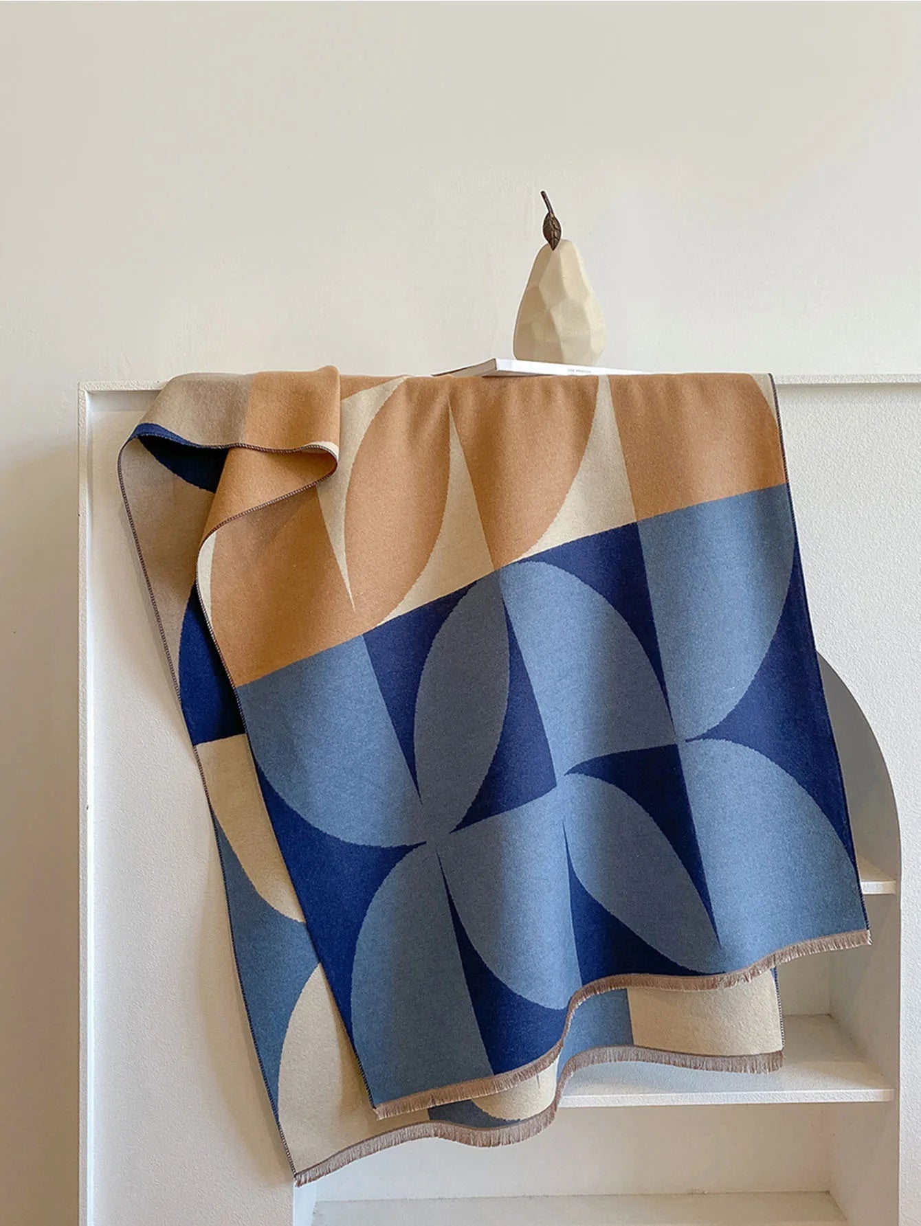 Douceur Women's Reversible Cashmere Blend Patterned Scarf | Luxury Soft Warm Wrap Scarf for Women | Elegant Two-Sided Shawl & Gift Idea