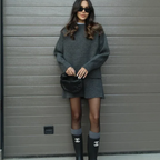 Amelie Women's Matching Knit Sweater & Mini Skirt Set | Cotton Knit Co-Ord Set for Women | Casual Everyday Two-Piece Knitwear