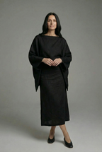Women's Kimono Midi Dress Relaxed Fit with Tie Waist & Flowing Sleeves