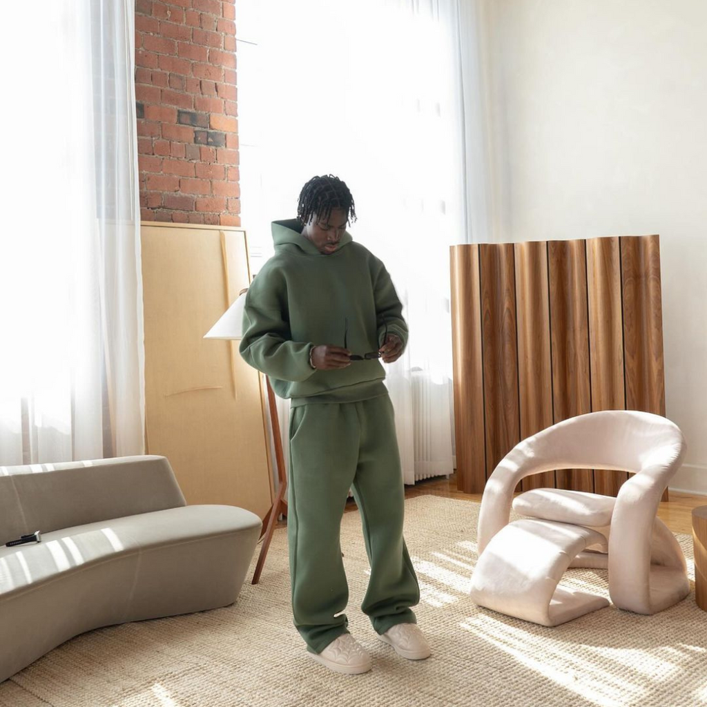 Devano Men's Hoodie Tracksuit Set | Oversized Fleece Hoodie & Jogger | Casual Streetwear Loungewear