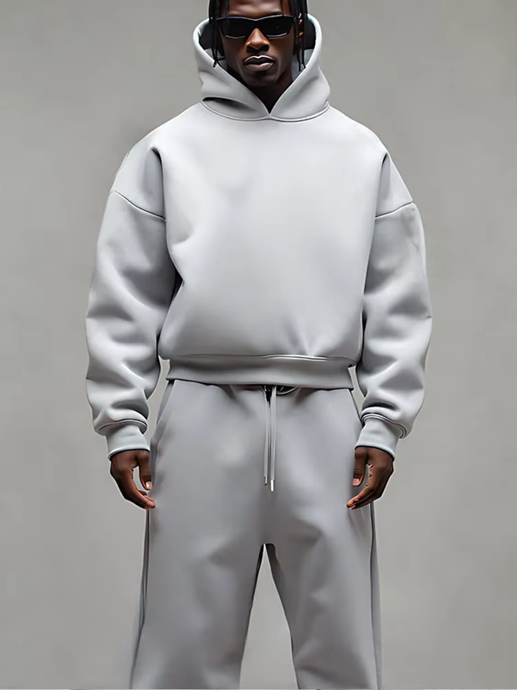 Devano Men's Hoodie Tracksuit Set | Oversized Fleece Hoodie & Jogger | Casual Streetwear Loungewear