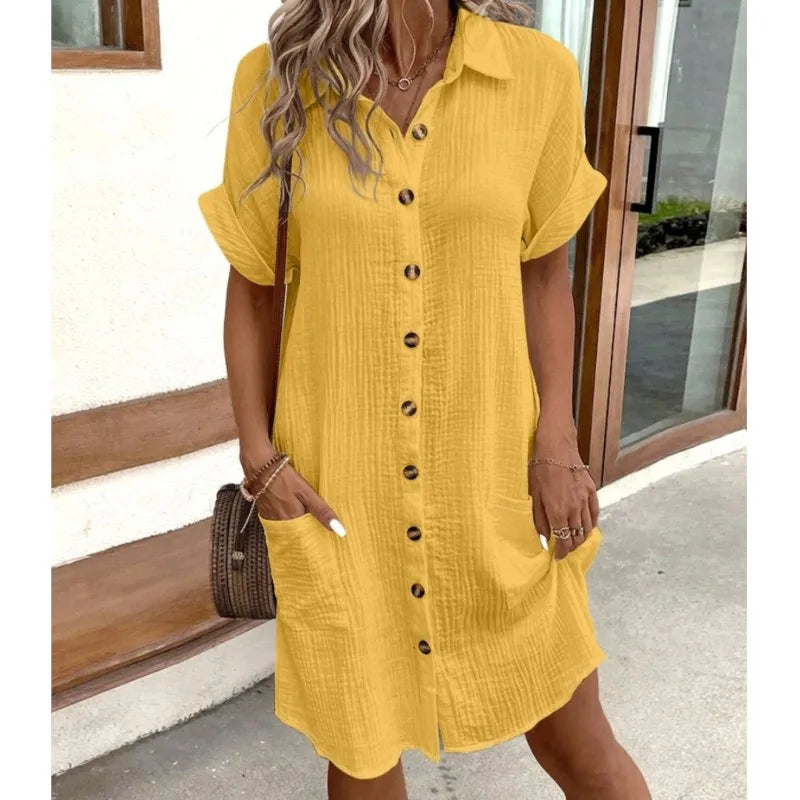 Carlijn Women's Collared Summer Dress | Casual Holiday Sundress | Everyday & Vacation Wear
