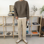 Grant Men's Relaxed Cotton Crew Neck Sweater | Casual Everyday Knit Jumper for Men