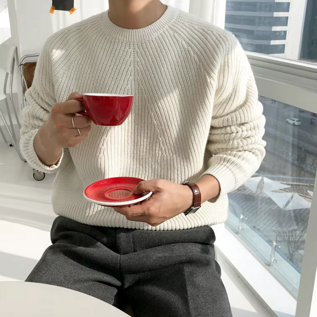 Grant Men's Relaxed Cotton Crew Neck Sweater | Casual Everyday Knit Jumper for Men