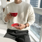 Grant Men's Relaxed Cotton Crew Neck Sweater | Casual Everyday Knit Jumper for Men