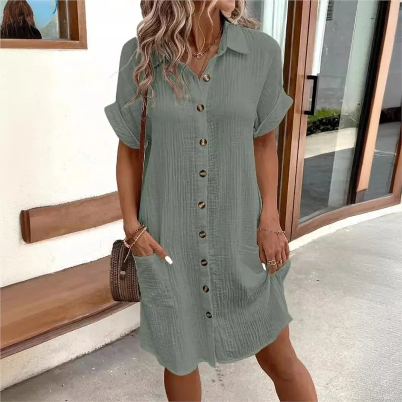 Carlijn Women's Collared Summer Dress | Casual Holiday Sundress | Everyday & Vacation Wear