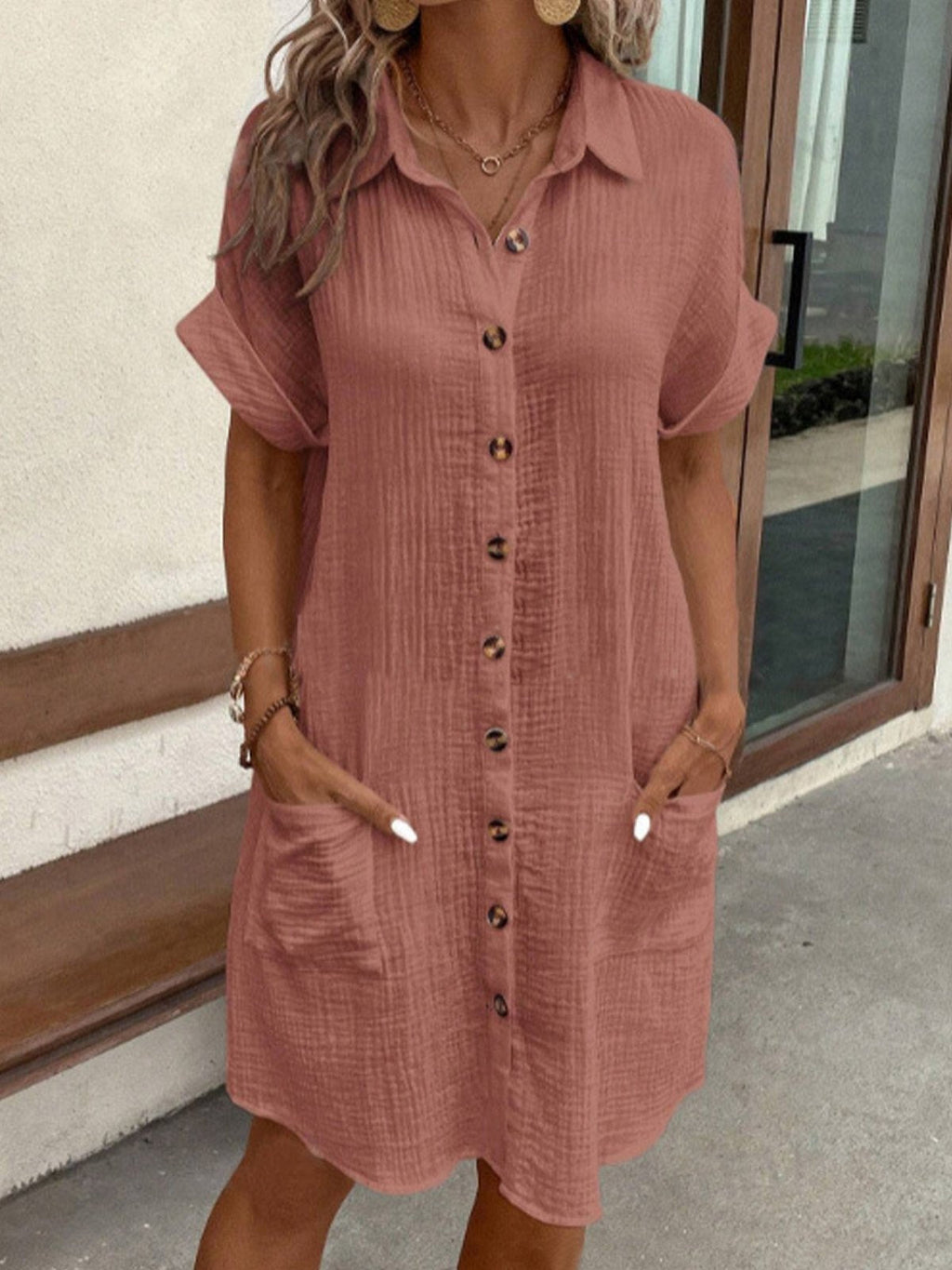 Carlijn Women's Collared Summer Dress | Casual Holiday Sundress | Everyday & Vacation Wear