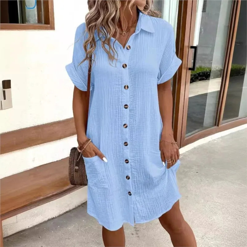 Carlijn Women's Collared Summer Dress | Casual Holiday Sundress | Everyday & Vacation Wear