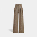 Tarquin Women's Plaid High-Waist Wide-Leg Trousers | Stretch Plaid Office Trousers for Women | Smart Casual Work & Everyday Power Dressing
