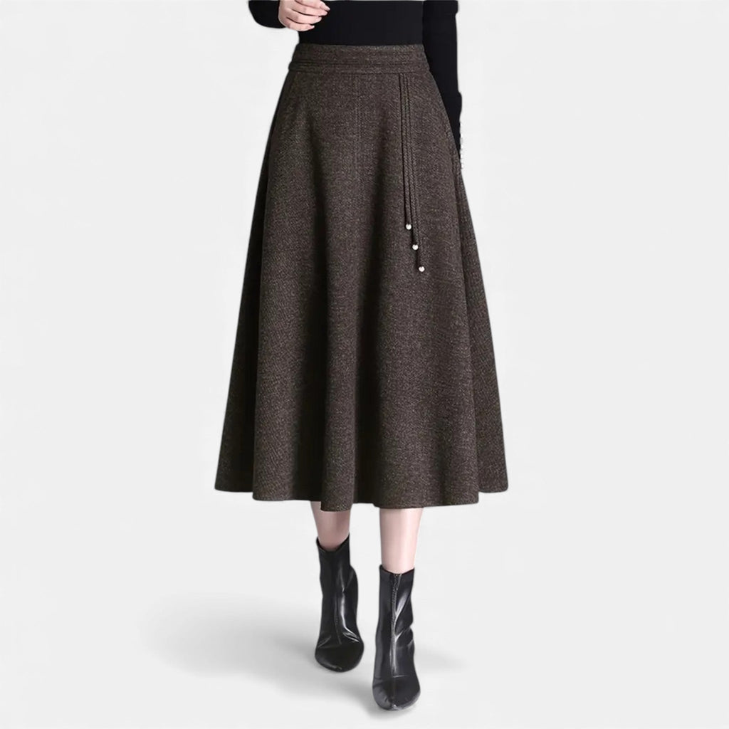 Women’s Elegant Tweed Skirt with Pockets