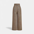 Tarquin Women's Plaid High-Waist Wide-Leg Trousers | Stretch Plaid Office Trousers for Women | Smart Casual Work & Everyday Power Dressing