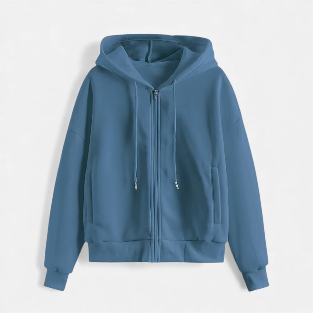 Women’s Zip-Up Knit Hoodie for Autumn/Winter