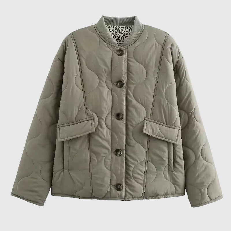 Féline Women's Elegant Leopard-Lined Zip-Up Jacket | Chic Modern Everyday Jacket for Women