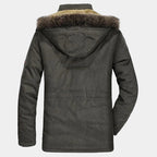 Arctic Men's Winter Parka with Faux Fur Collar | Warm Padded Hooded Parka Jacket for Men | Windproof Cold Weather Outdoor Outerwear