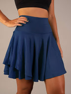 Yinthe Women's Layered Sports Skirt | Built-In Shorts Skort | Tennis & Gym Athleisure Wear