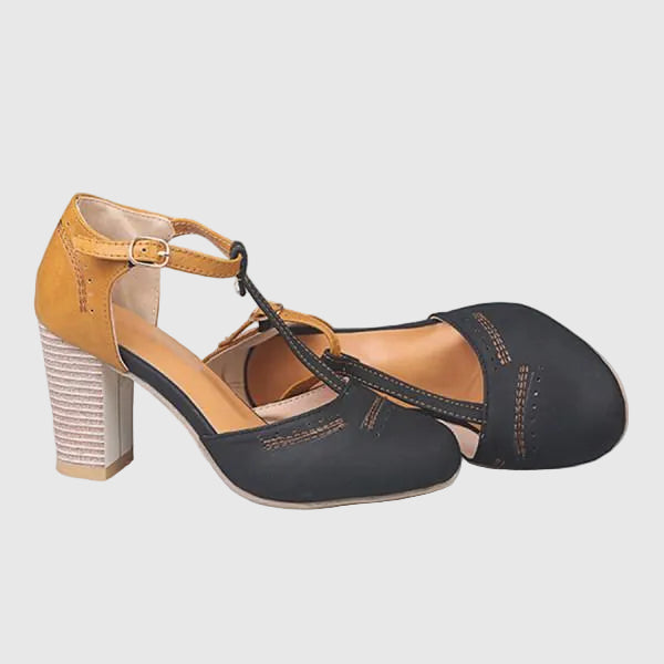 Comfort Women's Orthopedic Low Heel Court Shoes | Cushioned Wide Heel Faux Leather Footwear