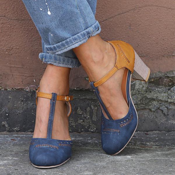 Comfort Women's Orthopedic Low Heel Court Shoes | Cushioned Wide Heel Faux Leather Footwear