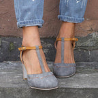 Comfort Women's Orthopedic Low Heel Court Shoes | Cushioned Wide Heel Faux Leather Footwear