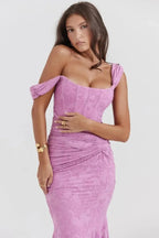 Arabella Women's Lace Corset Mermaid Maxi Dress | Going Out Occasion Dress | Evening & Smart Casual