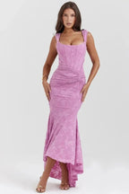 Arabella Women's Lace Corset Mermaid Maxi Dress | Going Out Occasion Dress | Evening & Smart Casual